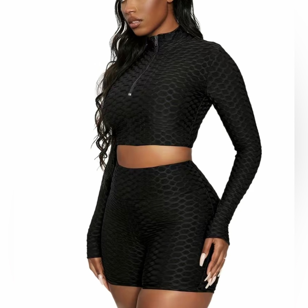 COPY - 🖤MFF 2 Pieces Yoga Set Solid Color Honeycomb🖤